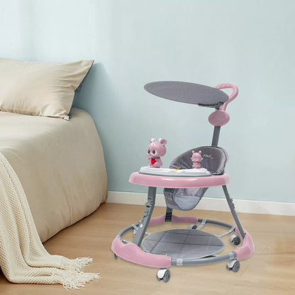 Opvouwbare loopwagen - Baby's - Verstelbaar - Kinderwagen 6-18 maanden - Roze