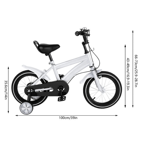 Kinderfiets - 14 Inch - Spelen - Buiten - Wit