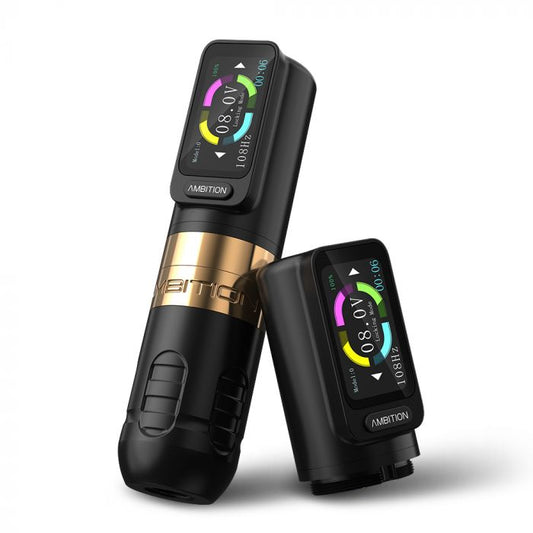 Tattoo Machine - Tattoo pen - Tattoo Set - Complete set voor beginners & gevorderden - Verstelbare slag 2.2-4.2mm - Tattoo Machine Pen - 10500Rpm - 12V - 2400mAh - Gouden Kit - QUORE